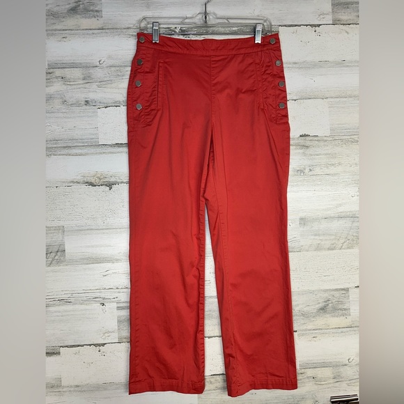 Massimo Dutti Women’s Size 6 Coral Sailor Button Trouser Pants - Picture 3 of 9